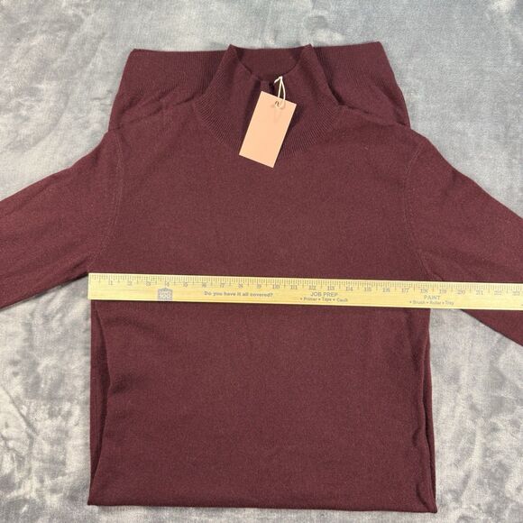 Quince Women's 100% Cashmere Turtleneck Sweater Maxi Dress Maroon Size M NWT - Picture 10 of 14